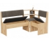 Скамья угловая «Ларго» - 0009.176.000 Дуб Крафт золотой, Велюр Коричневый
