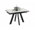 Стол обеденный «Джаггер» Тип 1 Черный муар, Керамика матовая белый мрамор