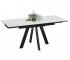 Стол обеденный «Джаггер» Тип 1 Черный муар, Керамика матовая белый мрамор
