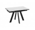 Стол обеденный «Джаггер» Тип 1 Черный муар, Керамика матовая белый мрамор