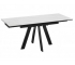 Стол обеденный «Джаггер» Тип 1 Черный муар, Керамика матовая белый мрамор