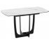 Стол обеденный «Орфей» Черный муар, Стекло глянцевое белый мрамор