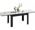 Стол раздвижной «Хьюстон» тип 2 Черный, Белый мрамор