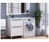 Тумба под стиральную машину Uperwood Tanos 60 см, напольная, 2 ящика, белая/графит