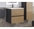 Тумба с раковиной Uperwood Barsa 50 см раковина белая-тумба черная/дуб сонома