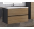 Тумба с раковиной Uperwood Barsa-Next черная/дуб сонома 80 см