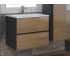 Тумба с раковиной Uperwood Barsa 60 см раковина белая-тумба черная/дуб сонома