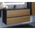 Тумба с раковиной Uperwood Barsa 100 см раковина черный глянец-тумба черная/дуб сонома