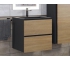Тумба с раковиной Uperwood Barsa 60 см раковина черный глянец-тумба черная/дуб сонома