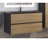 Тумба с раковиной Uperwood Barsa 90 см раковина черный глянец-тумба черная/дуб сонома