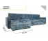 Угловой диван Тургояк с USB розеткой Темно-синий Ocean 978