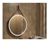 Зеркало Uperwood Round LED подсветка коричневый ремень D 65 см