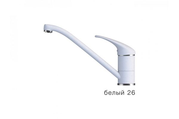 Смеситель для кухни низкий Эко Polygran Белый 26
