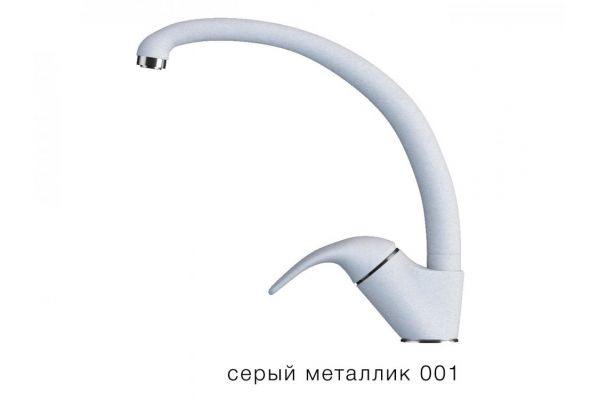 Смеситель для кухни высокий Эко Tolero Серый металлик 001