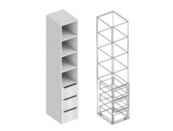 Пенал Вита с 3 ящиками белый лофт