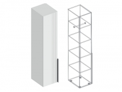 Пенал с полками Вита белый лофт