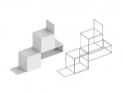 Полка универсальная 2-створки Вита белый лофт