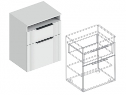 Тумба Вита 1-створка с ящиком и нишей белый лофт