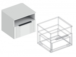 Тумба Вита прикроватная белый лофт