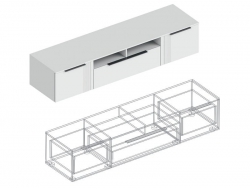 Тумба ТВ 2000 Вита белый лофт