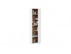 Стеллаж торцевой «Порто» - ТД-393.07.26 Белый Жемчуг, Яблоня Беллуно, Белый софт