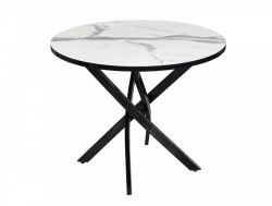 Стол нераздвижной KRN круглый 900 мм Мрамор белый