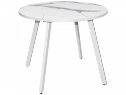 Стол Нераздвижной Лофт-2 900 мм Мрамор белый/опоры белые