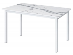Стол Трио 1400*800 мм Мрамор белый/белые опоры