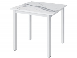Стол Трио 800*800 мм Мрамор белый/белые опоры