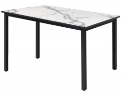 Стол Трио 1400*800 мм Мрамор белый/черные опоры