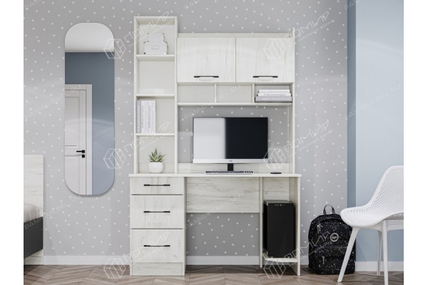 Стол компьютерный ПКС-5 дуб крафт белый