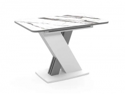 Стол Неаполь В1 раздвижной 1100 мрамор белый/белый