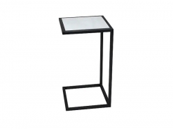 Стол придиванный Империя Бетон Пайн Белый/черный шелк