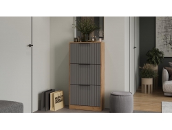 Тумба для обуви «Хилтон» - 303.011.000 Дуб Крафт золотой, Графит матовый