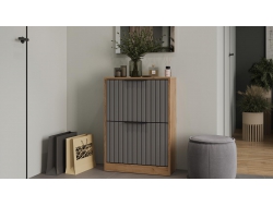 Тумба для обуви «Хилтон» Исп.2 - 303.012.000 Дуб Крафт золотой, Графит матовый