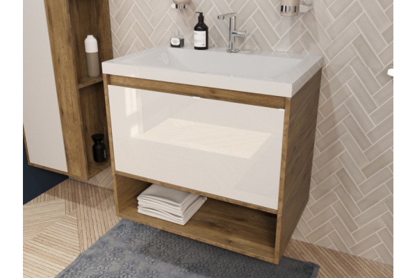 Тумба с раковиной Monaco Wood 700 1 ящик с нишей