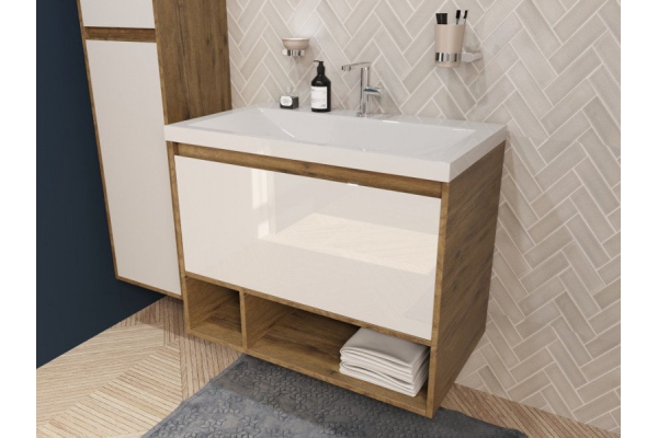 Тумба с раковиной Monaco Wood 800 1 ящик с нишей