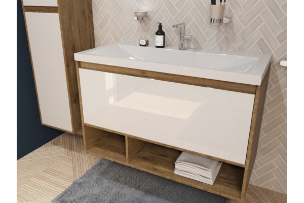 Тумба с раковиной Monaco Wood 1000 1 ящик с нишей