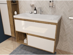 Тумба с раковиной Monaco Wood 900 2 ящика с нишей