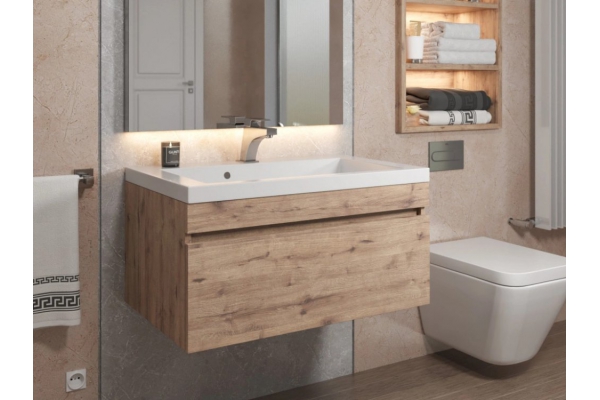 Тумба с раковиной Uperwood Eva Крафт Табачный 75 см
