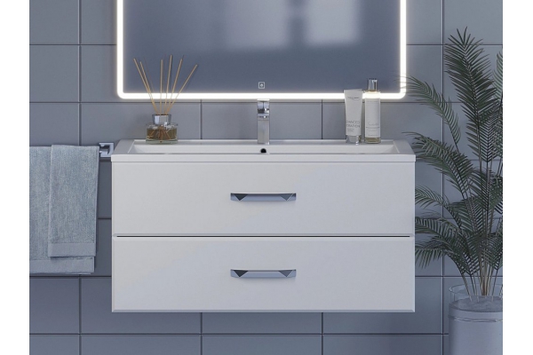 Тумба с раковиной Uperwood Foster белая 100 см