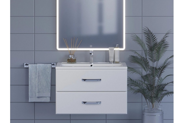 Тумба с раковиной Uperwood Foster белая 80 см