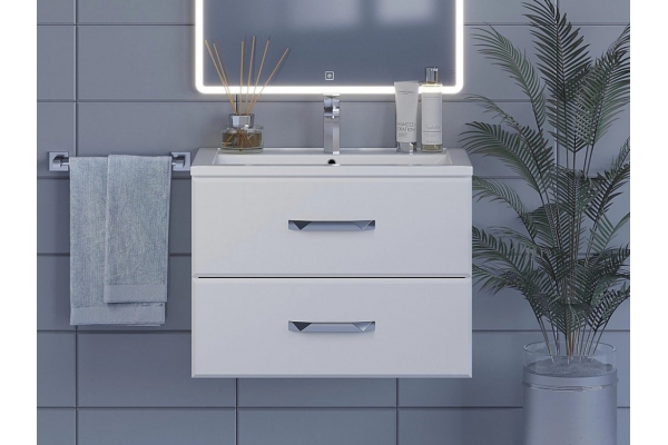 Тумба с раковиной Uperwood Foster белая 70 см