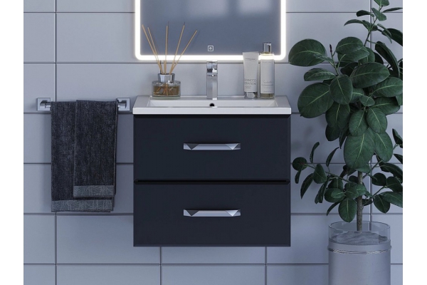 Тумба с раковиной Uperwood Foster черная 60 см