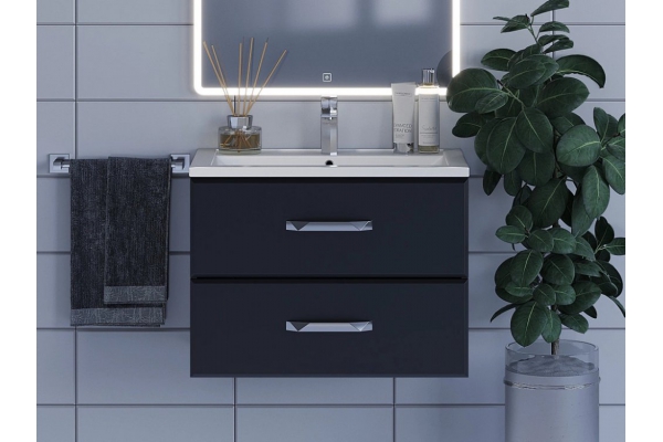 Тумба с раковиной Uperwood Foster черная 70 см