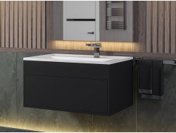 Тумба с раковиной Uperwood Lotus Premium черная 80 см
