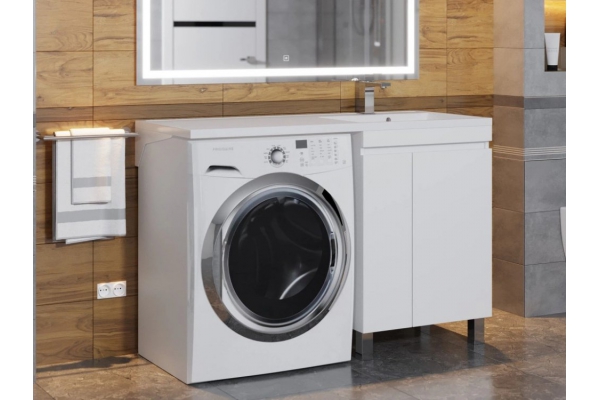 Тумба с раковиной Uperwood Magenta 60-120 см напольная белая с дверцами правая
