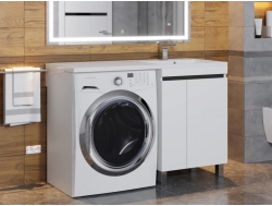 Тумба с раковиной Uperwood Magenta 60-120 см напольная белая/графит с дверцами правая