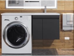 Тумба с раковиной Uperwood Magenta 60-120 см подвесная черная с дверцами правая