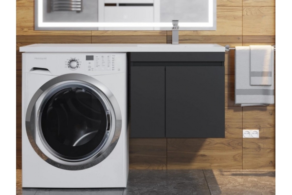 Тумба с раковиной Uperwood Magenta 60-120 см подвесная черная с дверцами правая